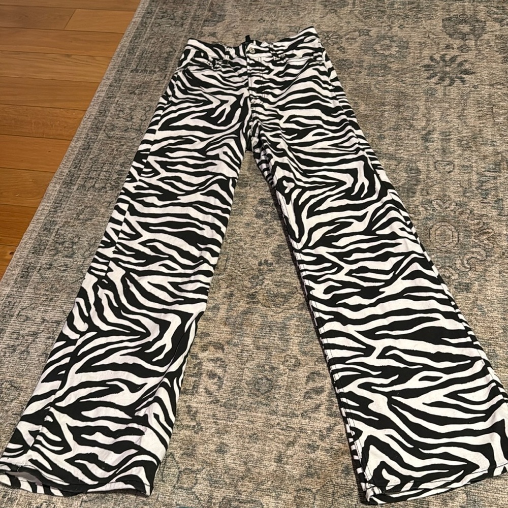 HM Wide Leg Twill Denim Zebra 6